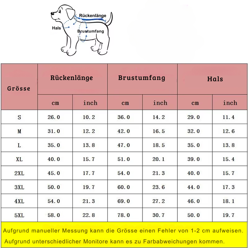 Gepolsterte Winterkleidung für Hunde